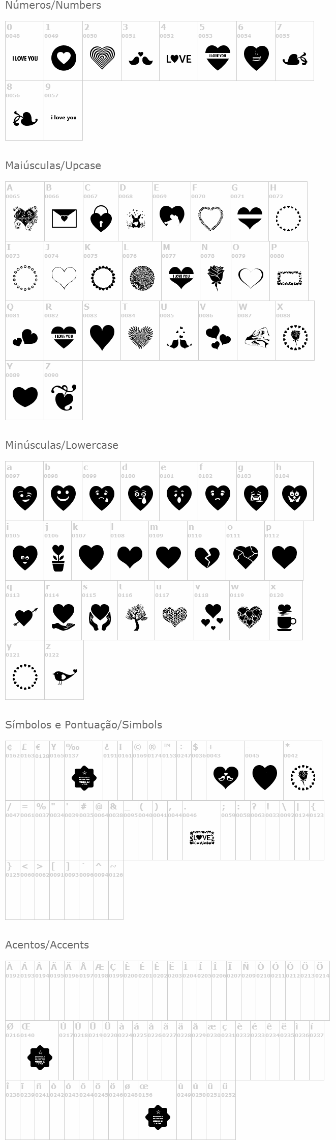 Font Hearts Love